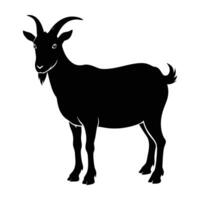 A charming goat displaying subtle horns and a neatly trimmed beard vector