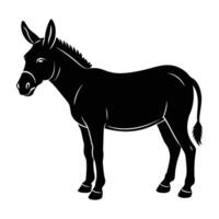 Minimalist mule exhibiting strong posture with compact legs and short mane in a wide field vector