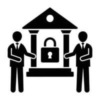 Clear silhouette of a bank transaction secured by encryption on white background vector