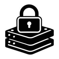 Solid data encryption padlock on hard drive delivering robust protection and security on white background vector