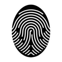 Innovative fingerprint scanner featuring a glowing effect in bold silhouette vector