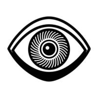 Advanced biometric eye scan for secure authentication depicted in silhouette art vector