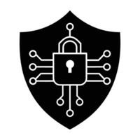 Advanced data encryption process with a secure shield illustration on white background vector