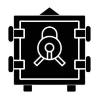 Locked security vault icon presents a solid and professional image vector