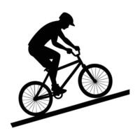 Dynamic BMX rider performing a rail grind in an edgy silhouette display vector