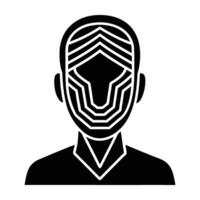 Modern biometric face recognition scanner delivering sharp si in clear silhouette vector