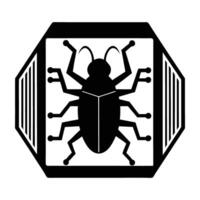 A vivid illustration of a malware bug compromising a computer system vector