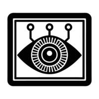 Sleek biometric eye scanner interface offering clear silho and refined silhouette vector