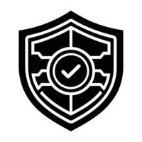 Distinct cybersecurity badge featuring a checkmark in sleek isolated silhouette design vector