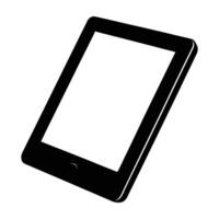 Sleek e-reader with touchscreen and slim bezels showcased in clean isolated silhouette art for modern readers vector