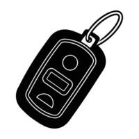 Modern bluetooth enabled car key fob showcased on crisp white background silhouette vector