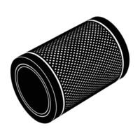 Sleek Bluetooth speaker with cylindrical design in modern isolated line art silhouette vector