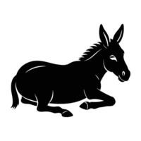Minimalist mule relaxing with a gently swishing tail on a bright plain vector