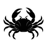 Vivid crab ambulating sideways with slightly open claws in dynamic silhouette vector