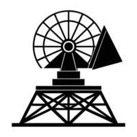 Cutting-edge cyber threat detection radar operating in modern isolated silhouette design vector