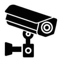 Modern silhouette of AI powered security camera capturing clear details on white background vector