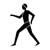 Minimalist black figure performs artfully with calm precision and understated elegance in view vector