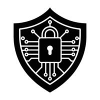 Innovative data encryption process featuring a protective shield design on white background vector
