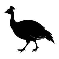 A nimble guinea fowl dashing swiftly with partially spread wings in motion vector