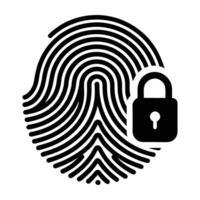 Secure digital fingerprint authentication process depicted with clear contrast on white background vector