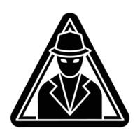 A clear warning sign indicating a hacked account for immediate attention vector