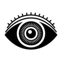 Innovative biometric eye scanner interface with modern silho design in silhouette vector
