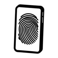 Sleek fingerprint scanner device featuring a compact build in clear silhouette vector