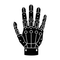 Cutting edge bionic hand with mechanical fingers featuring sleek silhouette design vector