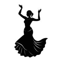 Passionate flamenco dancer clapping rhythmically in a striking silhouette performance vector