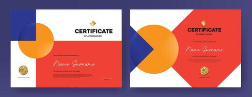Certificate of appreciation or Award diploma template design with abstract background vector