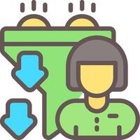 Conversion Funnel Outline Element Style vector