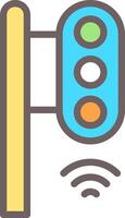 Smart Traffic Light Outline Element Style vector