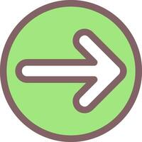 Arrow Circle Right Outline Element Style vector