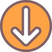 Arrow Circle Down Outline Element Style vector
