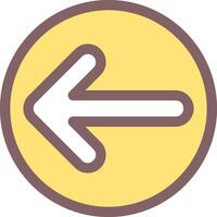 Arrow Circle Left Outline Element Style vector