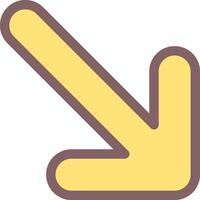 Arrow Down-Right Outline Element Style vector