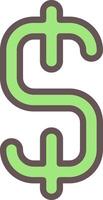 Dollar Sign Filled Element Style vector