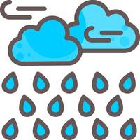 Rain Showers Outline Element Style vector