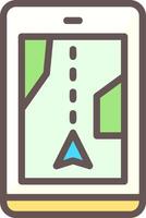 Car Navigation System Outline Element Style vector