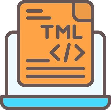 Html File Outline Element Style vector