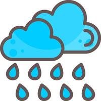 Heavy Drizzle Outline Element Style vector