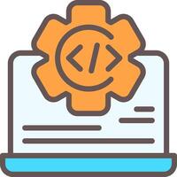 Code Deployment Filled Element Style vector
