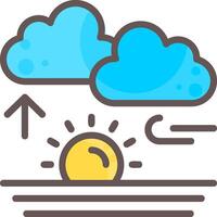 Sunrise Outline Element Style vector