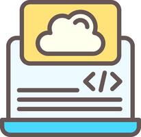Cloud Coding Filled Element Style vector