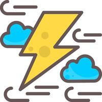 Lightning Bolt Outline Element Style vector