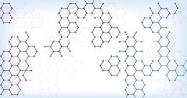 Abstract hexagonal molecular structures, science, technology background vector