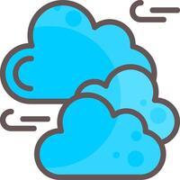 Overcast Clouds Outline Element Style vector