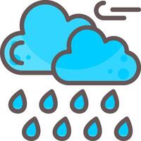 Moderate Rain Outline Element Style vector
