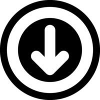 Arrow Circle Down Solid Element Style vector