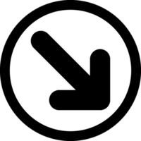 Arrow Down-Right Solid Element Style vector